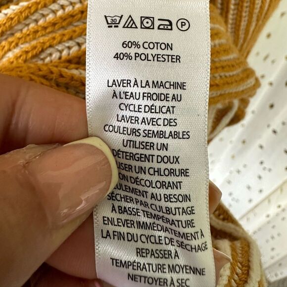 Max Studio Stripe Knit Fisherman Rib Stitch Dolman Boat Neck Sweater L - Picture 9 of 9